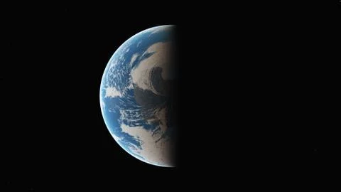 Sunrise from planet orbit Stock Illustration