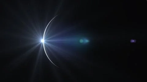 Sunrise from planet orbit Stock Illustration