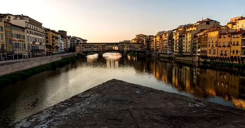 Sunrise on Ponte Vecchio Stock Footage 74365290