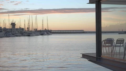 Sunrise in Port. Stock Footage 98291088