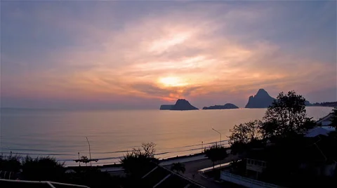 Sunrise in Prachuap Khiri Khan Stock Footage 50418251