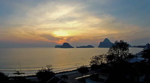 Sunrise in Prachuap Khiri Khan3 Stock Footage 50418545