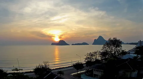 Sunrise in Prachuap Khiri Khan4 Stock Footage 50418785