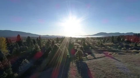 Sunrise Prairie Drone Stock Footage 82706206