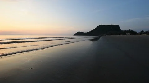 Sunrise at Pranburi beach Stock Footage 119099964