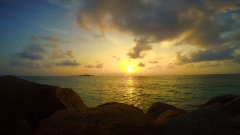 Sunrise At Praslin, Seychelles Stock Footage 109133545