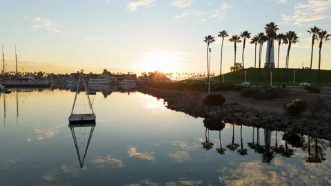 Sunrise at Rainbow Harbor Stock Footage 309625041