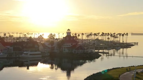 Sunrise at Rainbow Harbor Stock Footage 309628626