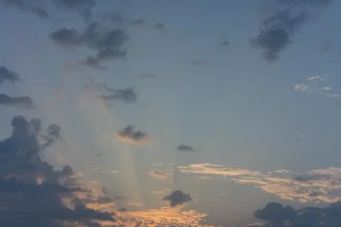 Sunrise red cloud sky with dark clouds in the morning autumn end of summer Stock Photos