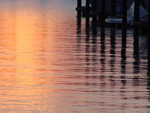 Sunrise Reflected Harbor in Chicago Видео 34260762