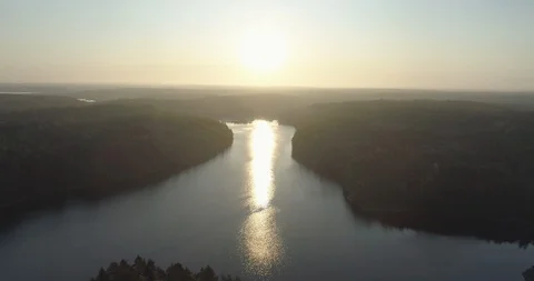 Sunrise reflection on a lake Stock Footage 115733652