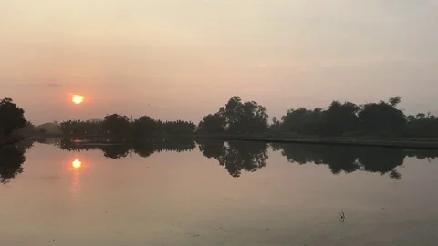 Sunrise with reflection light 스톡 동영상 73583124