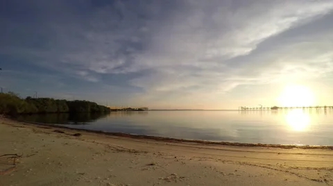 Sunrise river beach time-lapse Video stock 49089073
