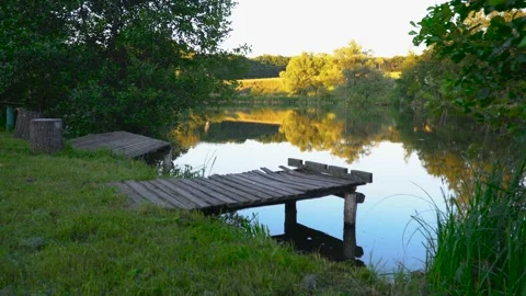 Sunrise on river in early autumn Stock Footage 103107959