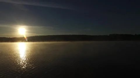 Sunrise on the river Stock Footage 56246453