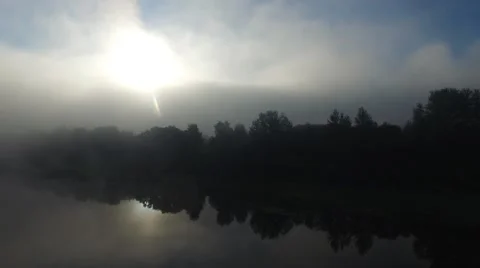Sunrise on the river 스톡 동영상 56303210