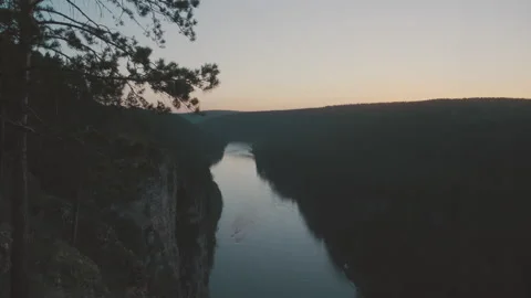 Sunrise on the river. Stock Footage 130744584