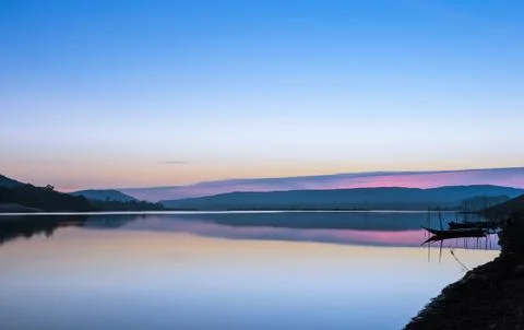 Sunrise on the river Stock Photos