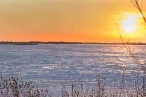 Sunrise on the river 스톡 사진