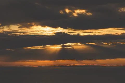 Sunrise on river Foto stock