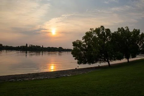 Sunrise at the river 写真素材
