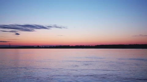 Before sunrise at the river with some clouds 1 Vídeo Stock 130456238