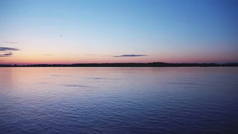 Before sunrise at the river with some clouds 3 스톡 동영상 130456231