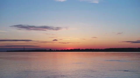 Before sunrise at the river with some clouds 6 Vídeo Stock 130456352