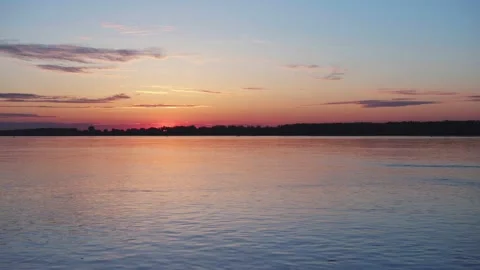 Before sunrise at the river with some clouds 8 Stock Footage 130456417