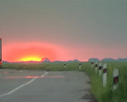 Sunrise road Stock Footage 8687981