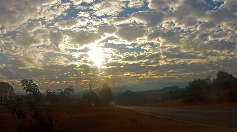 Sunrise on the road Stock Footage 48545427