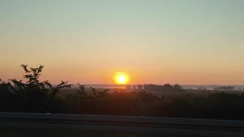 Sunrise in the road. Stock Footage 317628828