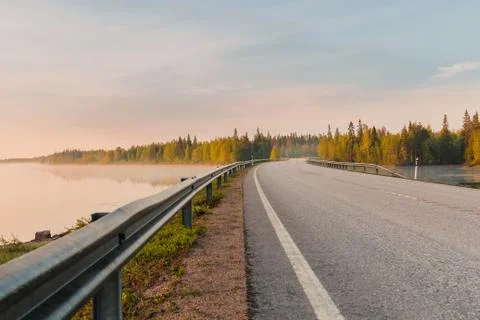 Sunrise at the Road Stock Photos