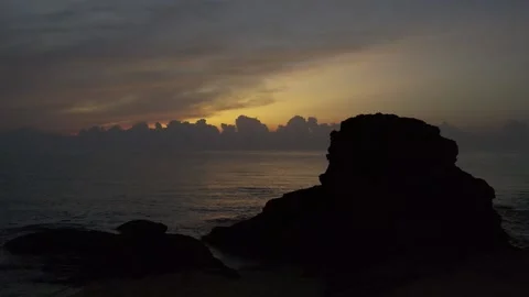 Sunrise by rock Video stock 259255423