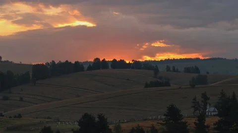 Sunrise in Romania with clouds Stock Footage 43360812