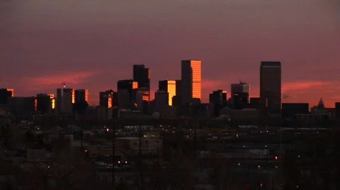 Sunrise at ruby hill-Denver city scape2 動画素材 194068