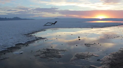 Sunrise At The Salt Flats Stock Footage 54213414