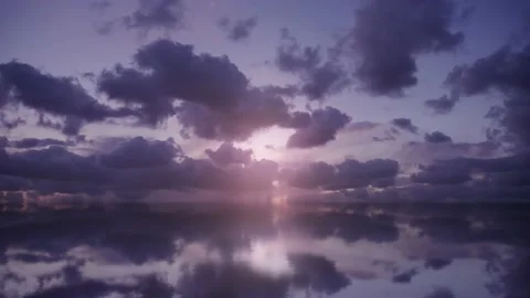 Sunrise at salt lake with reflection Stock Footage 136652561