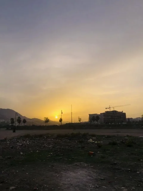 Sunrise scene reflecting its light on the clouds Stock Footage 244468020