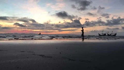 Sunrise at the sea beach Stock Footage 251729891