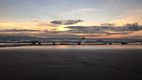 Sunrise at the sea beach Stock Footage 251729919