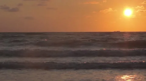 Sunrise on the sea Stock Footage 55284818