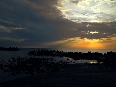 Sunrise on sea Stock Footage 77556461