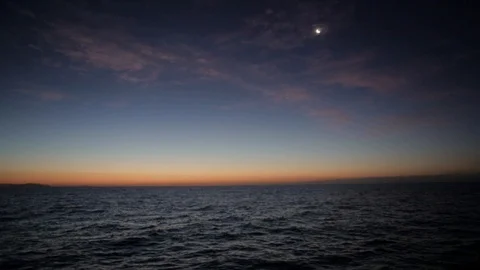 Before sunrise on sea Stock Footage 108635213