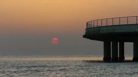 Sunrise on the sea Stock Footage 151885480