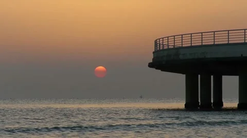 Sunrise on the sea Stock Footage 151885487