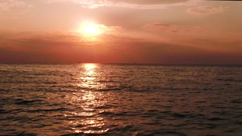 Sunrise on the sea Stock Footage 255132882