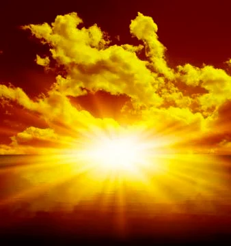 Sunrise in the sea Stock Illustration