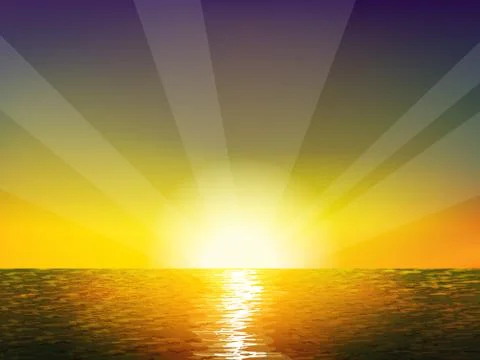 Sunrise on the sea Stock Illustration