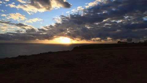 Sunrise on sea level Ever-changing, churning scenic clouds view  Beautiful sky Video stock 307183018